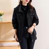 Elegant Women Hooded Trench Coat Slim Fit Spring Autumn Long Coat with Lining Casual Outerwear