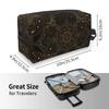 Luxury Oriental Mandala Royal Retro Floral Black Antique Travel Storage Bags Large Capacity Makeup Bag Cosmetic Bag for Unisex
