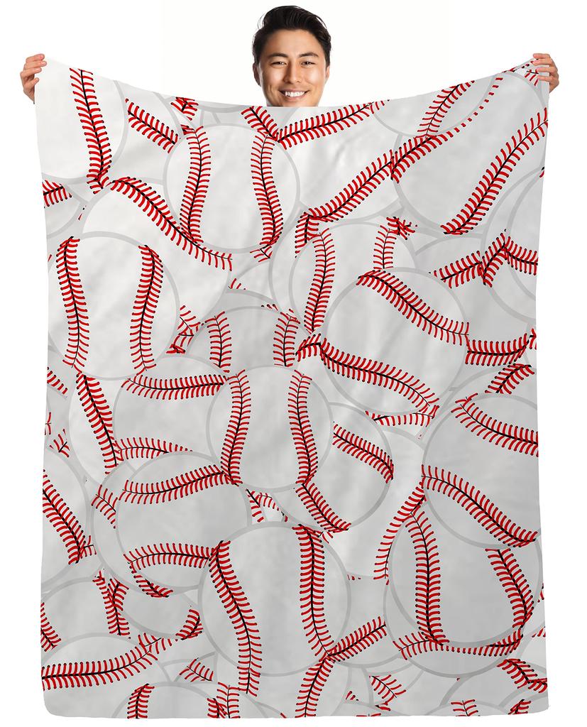 Blanket Softball Baseball in Grey Throw Blanket Ultra Soft Velvet Blanket Lightweight Bed Blanket Quilt Durable Home Decor