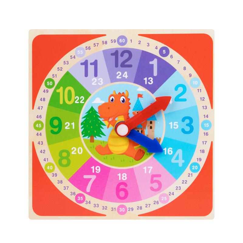Wooden Multi-color Educational Clock for Children – Teaching Aid & Brain-Teasing Toy