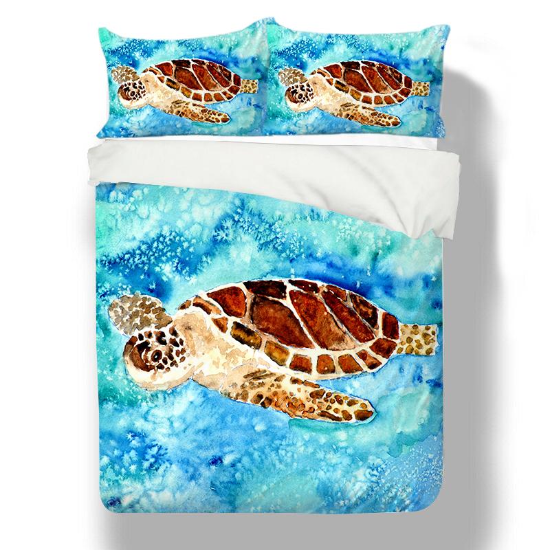 Turtle Bedding Set Quilt Cover Pillowcase Down Quilt Cover Household Bedding King-size Bed Full Size Bedding Decoration