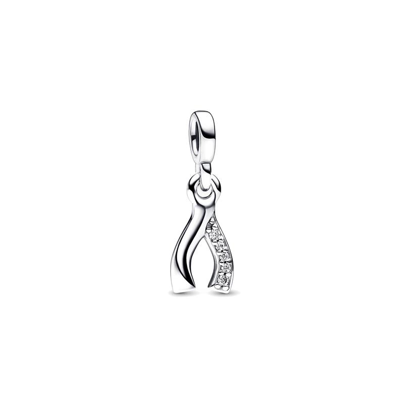 Pandora ME Wishbone Wishbone Mini Cubic Zirconia Necklace/Pendant Women s Silver 792803C01 серебряный