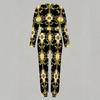 Female Round Neck Long Sleeve Sweatshirt And High Waist Straight Trousers Two Piece Everyday Leisure Outfit