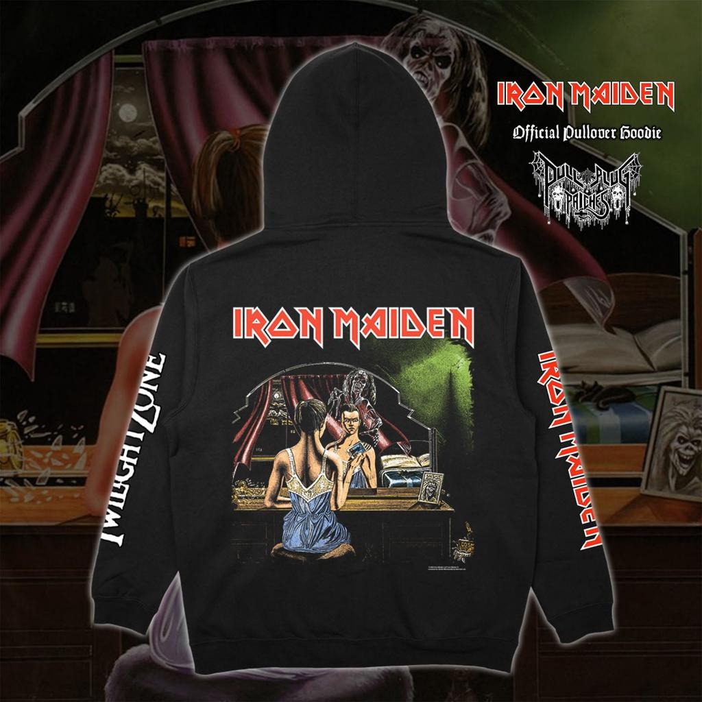 Iron Maiden Twilight Zone Pullover Hoodie Men Women Oversized Y2k Streetwear Fleece Pullover Heavy Metal Punk Band Graphic Clothing