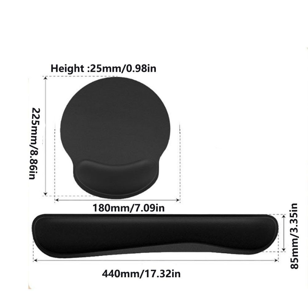 2Pcs/Set Comfortable Ergonomic Keyboard Wrist Rest Slow Rebound Wrist  Mat  Office Use