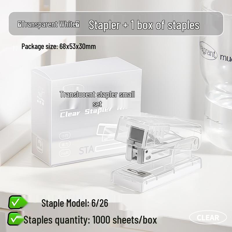 Clear Mini Stapler for Students: Portable, Labor-Saving, Handheld Binding Tool