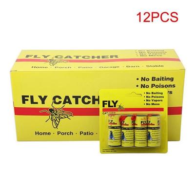 Pest Trap,Fly Sticky Paper Strip Strong Glue Flying Insect Mosquito Catcher Roll Tape Easy To - 12pcs[D4595]