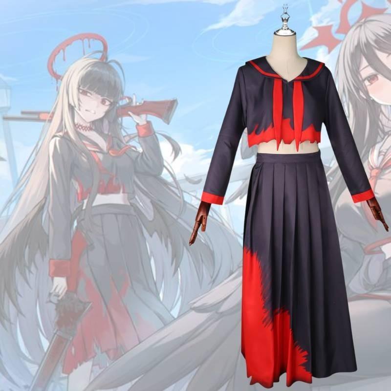Elegant Polyester Cosplay Costume For Blue Archive Game Characters Sweet Style
