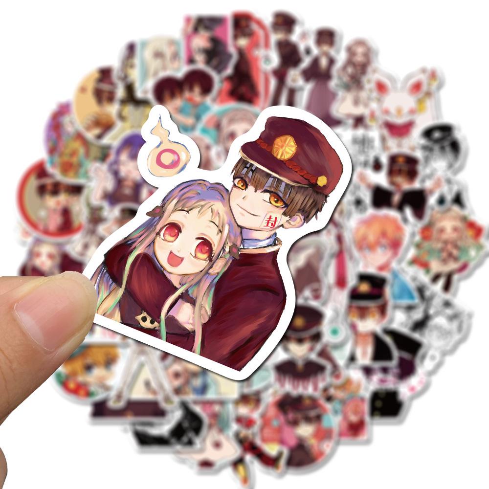 50 New Anime Tied Boy Hanako-jun Doodle Stickers Suitcase Laptop Waterproof Stickers