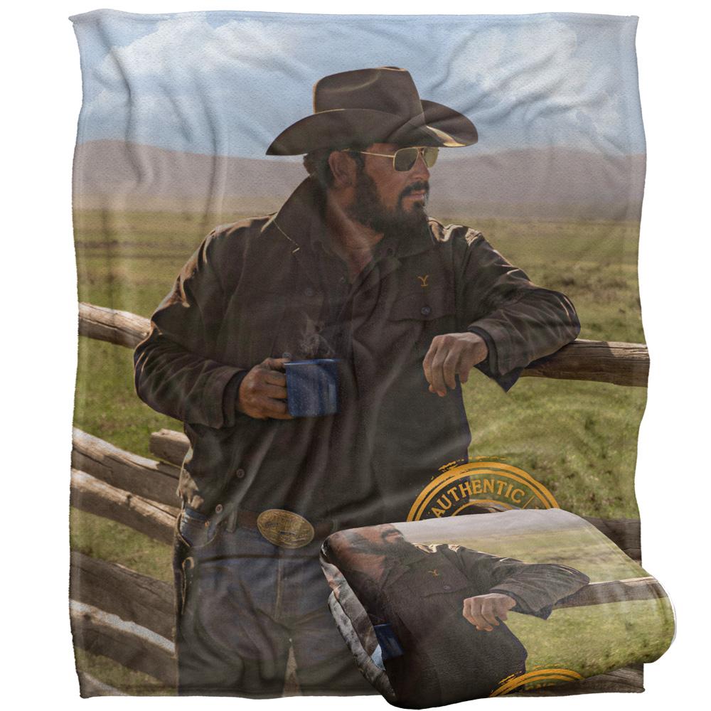 Yellowstone Silky Coffee Rip Wheeler Supersoft Blanket