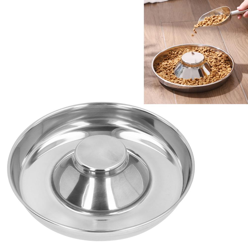 Metal Metal Feeding Bowl Labyrinth Groove Anti Choke Dog Bowl Cat Food Water Bowl Daily Meal Time