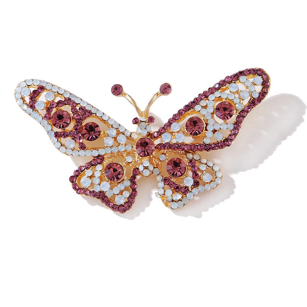 Lanhao Retro European-American Rhinestone Butterfly Brooch