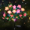 Solar Azalea Flower Garden Lights Outdoor Waterproof Warm White LED Stake Lamp for Yard Lawn Patio Pathway Landscape Decoration