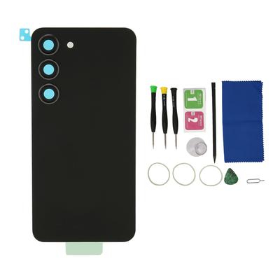 Back Glass Replacement Cover Case with Pre Installed Camera Lens Adhesive Repair Tool Kit for