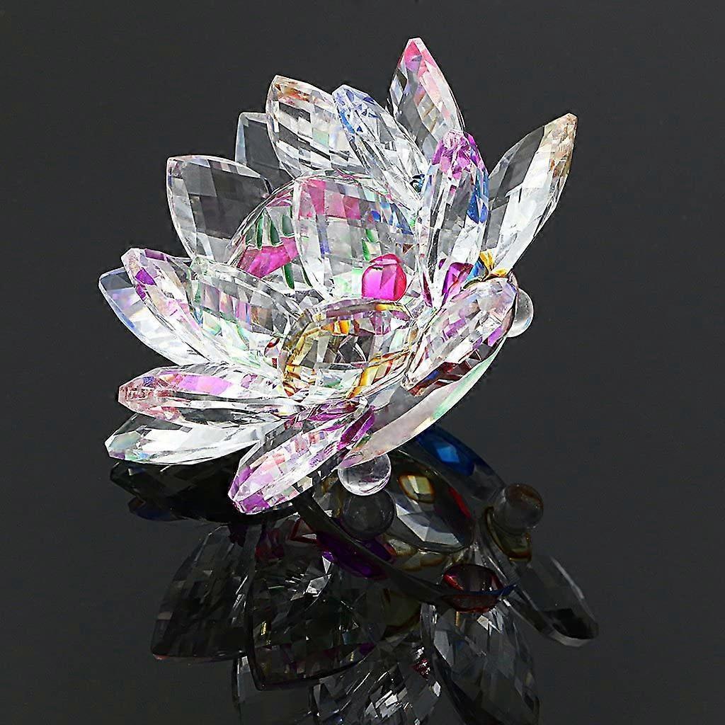 Crystal Lotus Flower - for Home Decoration, Ideal Gift for Birthdays, Parties (100mm Multicolor)