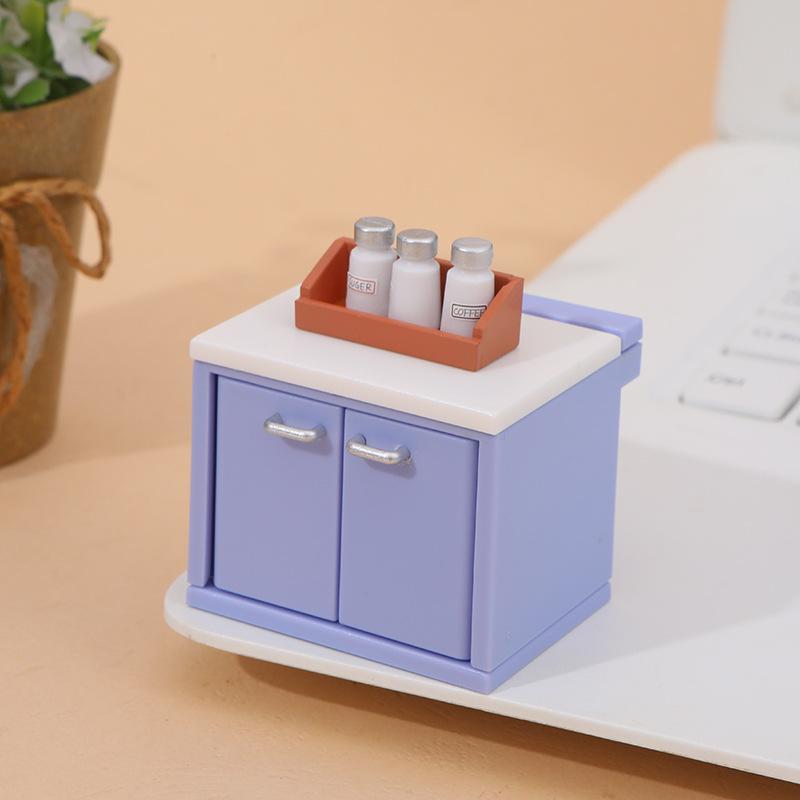 1 Set Dollhouse Simulation Mini Kitchen Utensils Gas Stove Model Scene Decoration Dolls House Miniature Kitchen Accessories