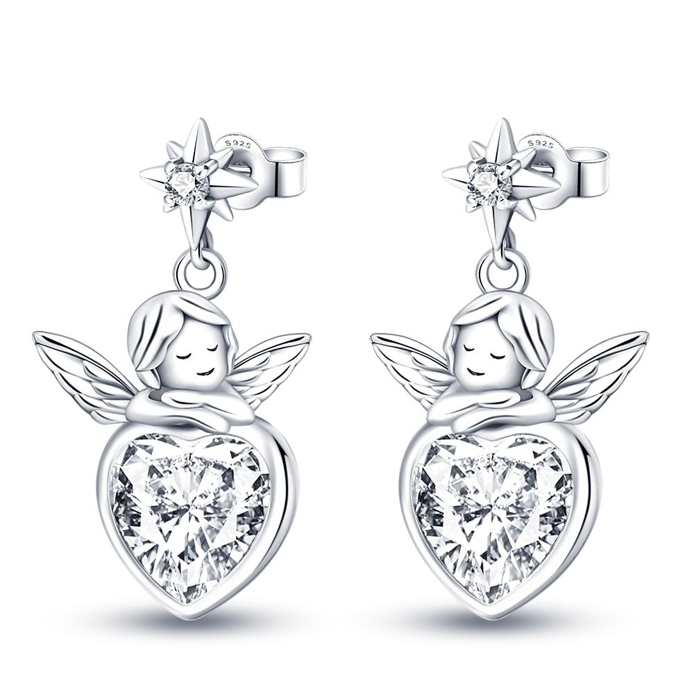 925 Silver Exquisite Simple Love Heart Series Drop Earring For Woman Fashion Party Gift Elegant Jewelry Accessories