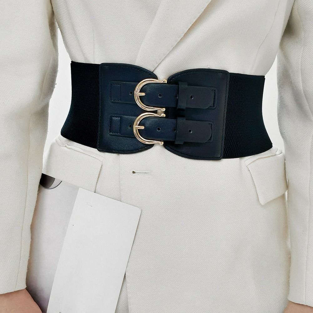 Adjustable PU Cummerbunds Solid Color Wide Waist Corset Elegant Corset Belt  Girl