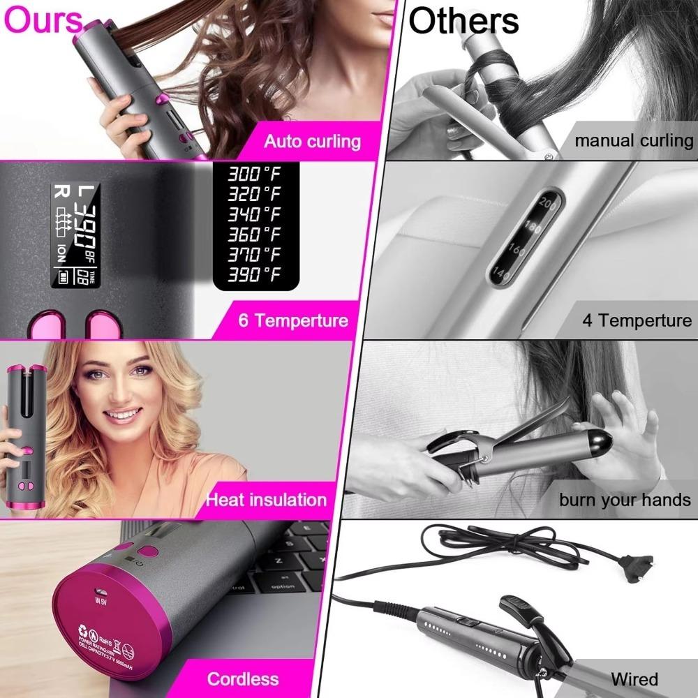 Wireless Electric Hair Curler Portable Cordless Automatic Curler  Hair Styling Tool