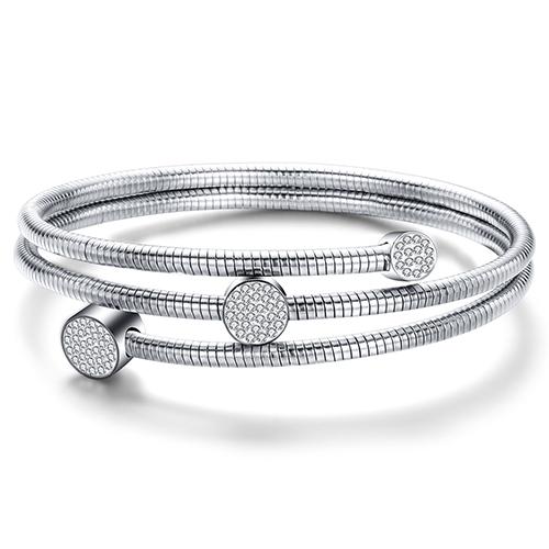 New Arrival Fashion Cable Wire Bracelet for Women High Quality Stainless Steel Crystal Charm Bracelets Bangles for Women