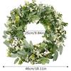 1PC With Berries For Front Door Lush Eucalyptus Leaf Home Artificial Greenery Wreath Holiday Decor 25cm