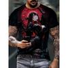 Modisches Herren-Rundhals-Kurzarm-3D-Casual-Farbprint-Casual-Kurzarm-Rundhals-T-Shirt