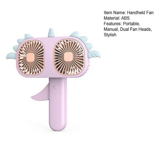 Mini Portable Fan Manual Hand Pressed Handheld Fan Double Head Personal Cooling Fan for Travel Office Outdoor Women Men Kids