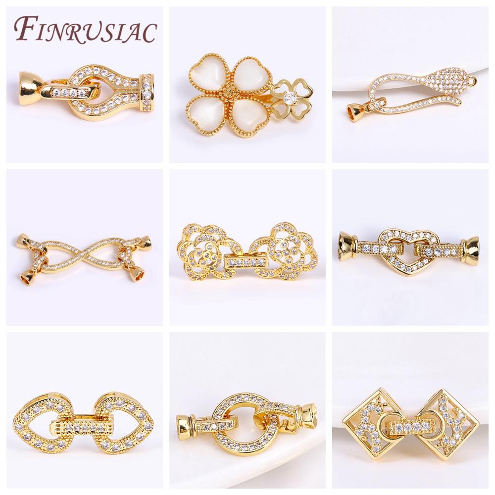 Pearl Clasps 18K Gold Plated Necklace Clasp For Jewelry Connectors DIY Bracelets Accessories,Locks For Jewelry Making Supplies