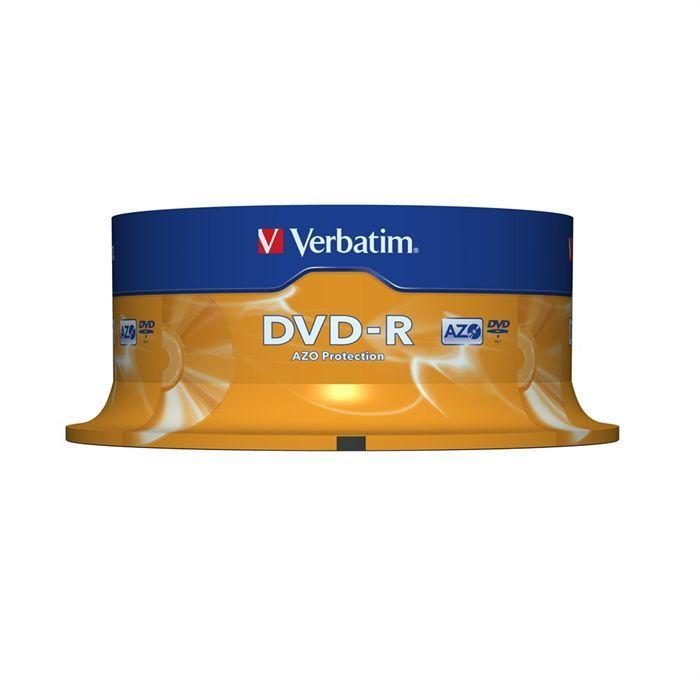 DVD-R VERBATIM - 120 Min - 16x - 4,7 Go - Scratch Résistant - Spindle De 25
