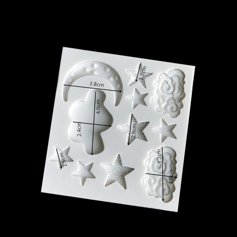 1pc Star Cloud Moon Silicone Mold Cupcake Fondant Cake Decorating Tools Chocolate Gumpaste Moulds Color Random
