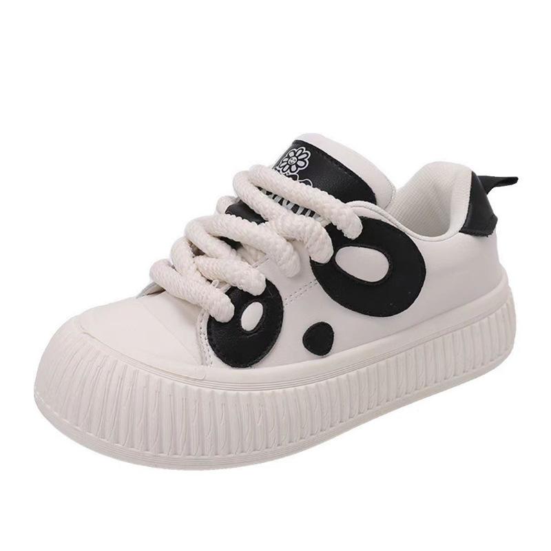 Women's Shoes Heightened Easy Wear Shoes New Autumn and Winter Black and White D'Lites Spring Platform Sports Board Shoes for Women