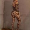 Fishnet Transparent Teddy Bodysuits Erotic Crotchless Lingerie Women Mesh Hollow Bodystocking Sexy Off Shoulder Teddies Bodysuit