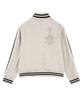 EASY NO EASY Embroidered Track Zip-Up Knit - Ivory