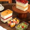 Clear Dessert Containers with Lids, Small Cake Slice Box for Tiramisu Cheesecake, Individual To Go Food Packaging for Sandwich