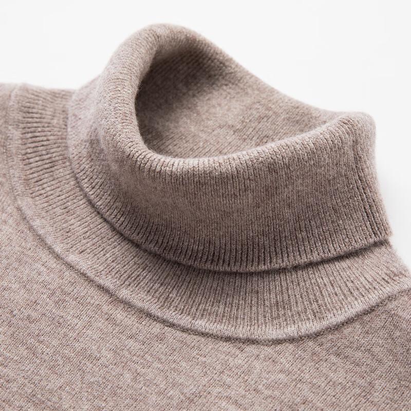 Hengyuanxiang Men's Pure Wool Thick High-Neck Pullover Sweater