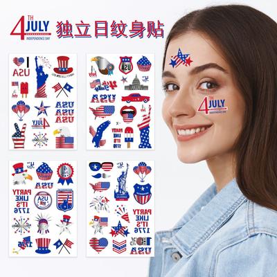 Heißes Silberpuder Gesichtsaufkleber Tattoo-Aufkleber USA Malerei Party Wasserdichter Tattoo-Aufkleber