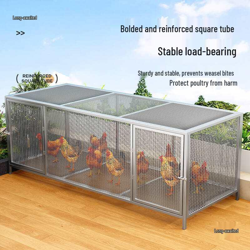 Large Rustproof Multi-Animal Coop: Pigeon, Rabbit, Chicken – Thick Iron Wire Mesh