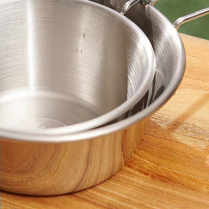 Outdoor Folding Bowl Stainless Steel Camping Bowl Cooking Tableware Hiking Travel Picnic Bowl Utensil