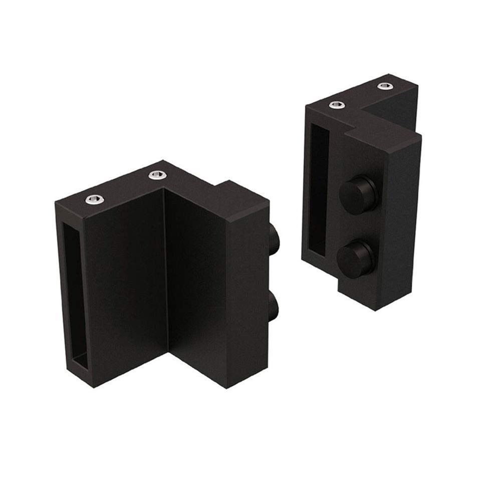 2 Pcs Carbon Steel Sliding Barn Door Flat Track Black Door Hardware Barn Door Stopper Sliding Door