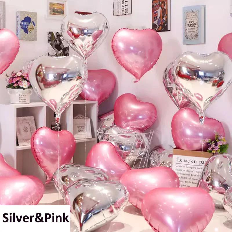 

20/5 шт., воздушный шар из фольги в форме сердца, зеркало, алюминиевый гелиевый шар, шары для детей, украшение для детского душа, дня рождения, свадебные принадлежности 20pcs(Recommend)&18 inch