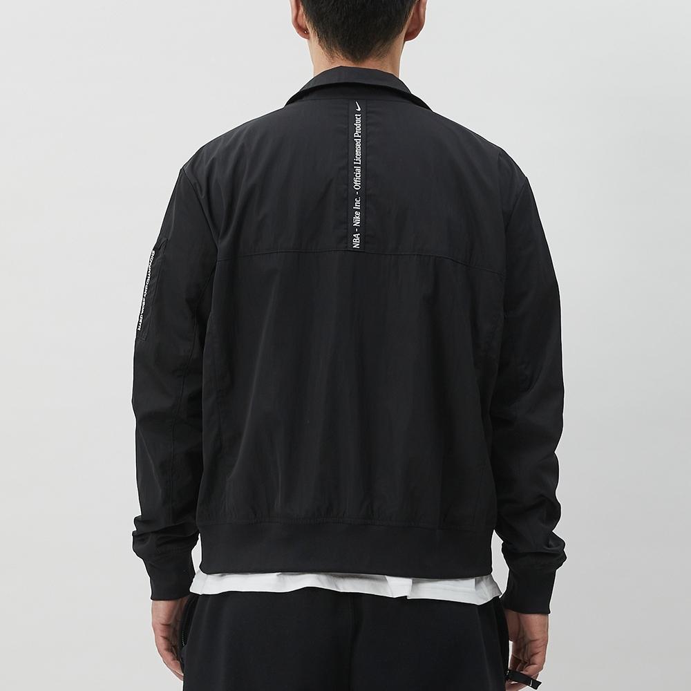 Nike NBA Collaboration Embroidered Letter Pattern Zip-Up Long Sleeve Jacket Men Jackets Black FD8436-010