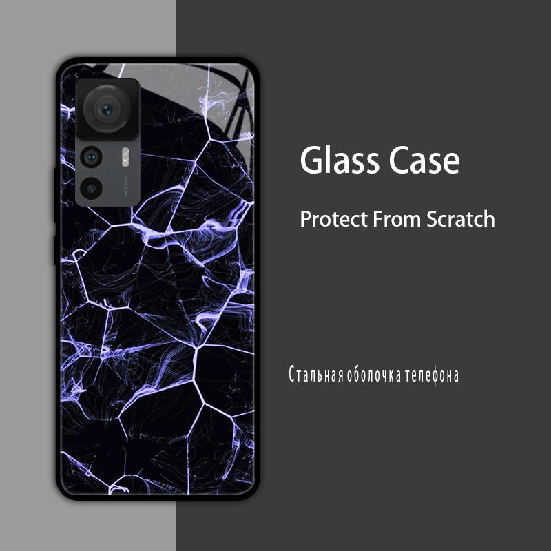Cover in Vetro Temperato per Xiaomi 12T 12S 12X Custodia Rigida Posteriore per Telefono per Xiaomi 11T 10T 12T Pro 11 12 Lite Gusci Protettivi