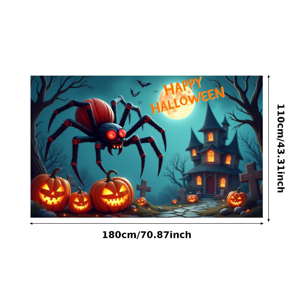 Halloween Banner Haunted Effect Halloween Party Banner Pumpkin Backdrop Pumpkin Illustration Night Theme Banner For Haunted