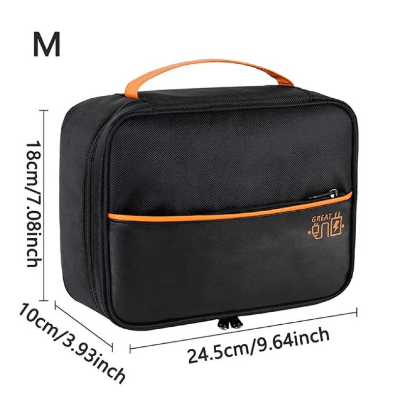 

Портативный чехол для хранения кабеля передачи данных, цифровое зарядное устройство USB, провод для наушников, внешний аккумулятор, органайзер, дорожный набор, чехол для хранения, сумка M Black