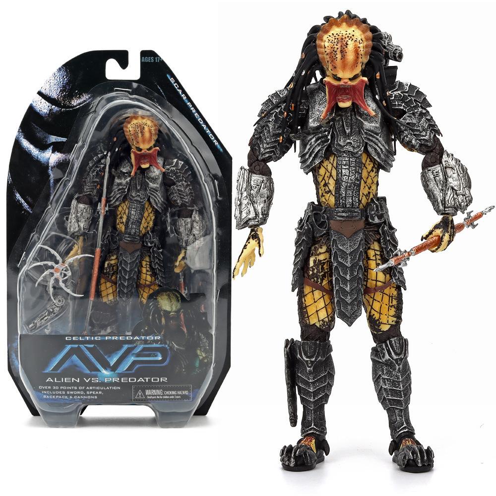 Alien Wars Predator 7-Zoll-Figur Avp Katzenkopf Narbenmodell Schönes Spielzeug Langlebig Perfektes Geschenk Dekoration für Hohe Qualität