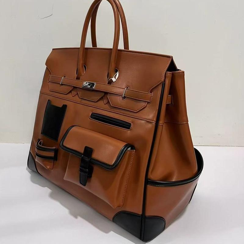 Direktverkauf ab Werk Lederstruktur splicing Lederhandtasche große Kapazität Reisetasche Umhängetasche Messenger Bag