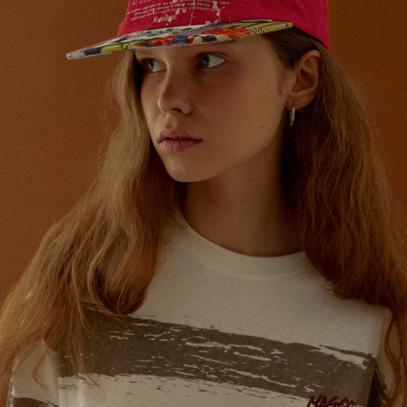 MAGOODGAN Headwear 9306 Collage Color Block Red Camp Cap