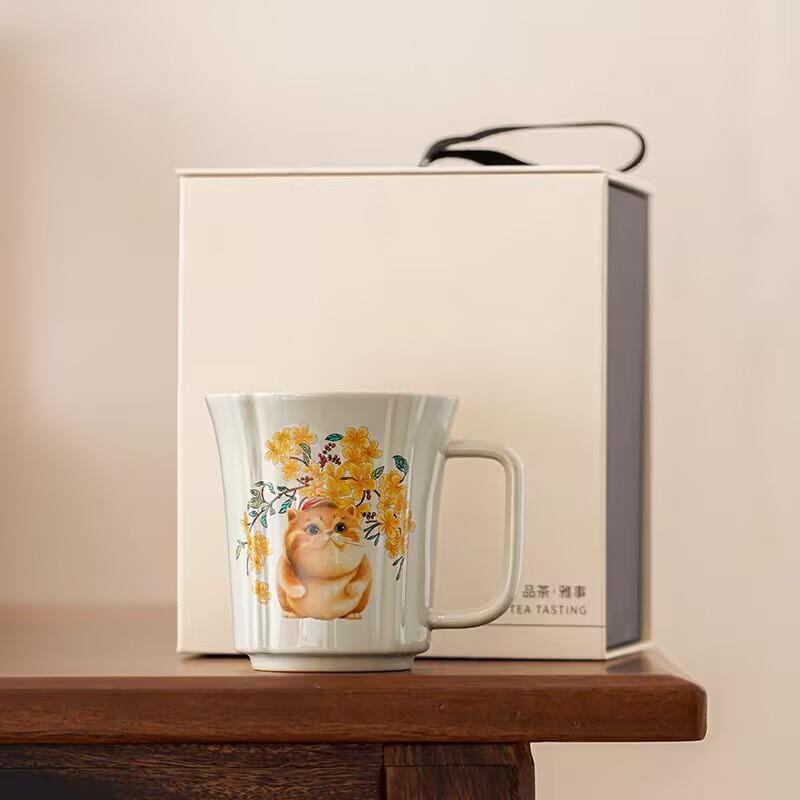 Plant Ash Ceramic Tea Cup Personal Special Water Cup Large Capacity High-End Office Tea Cup