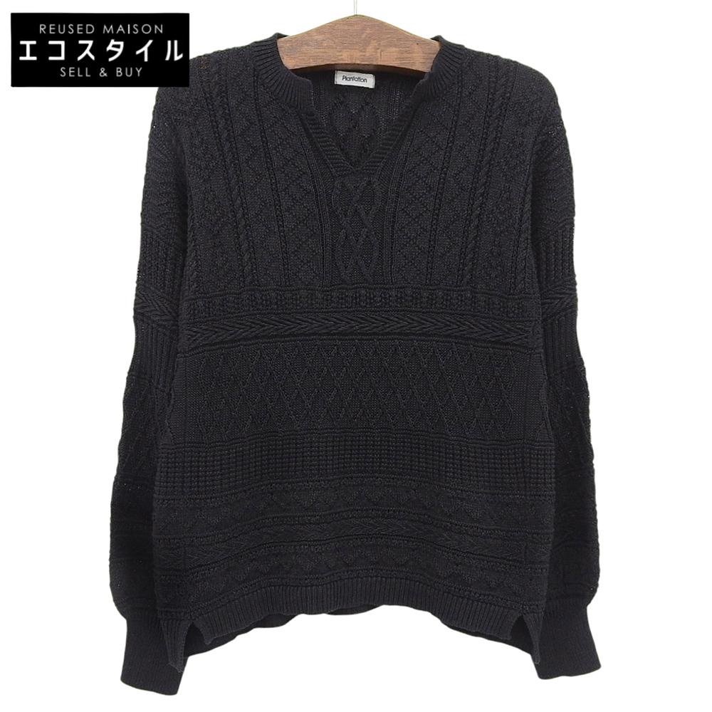 Plantation Excellent condition gansey knit top, women's, black, size M, made in 1925 tops M blackUsed