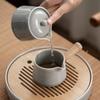 Side Handle Fair Cup Japanese Style Ice Gray Smoky Gray Glaze Fair Mug Porcelain Tea Seafood Tea Ware Fair Cup Tea Infuser